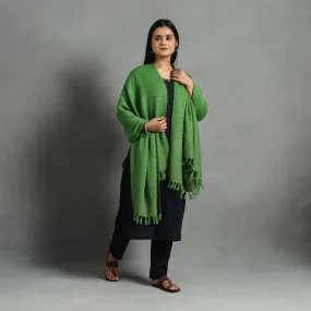 Green - Kumaun Handwoven Pure Merino Wool Shawl for Women 20