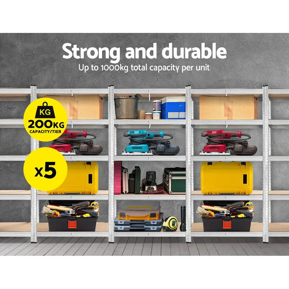 Heavy-Duty Adjustable Garage Shelving Set, 5 Tiers - Giantz