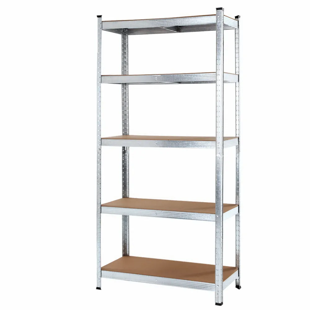 Heavy-Duty Steel Storage Shelves 5-Tier Adjustable Silver - Giantz