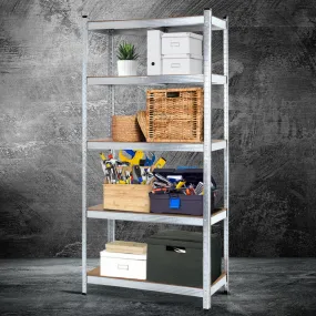 Heavy-Duty Steel Storage Shelves 5-Tier Adjustable Silver - Giantz