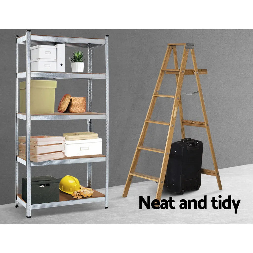 Heavy-Duty Steel Storage Shelves 5-Tier Adjustable Silver - Giantz