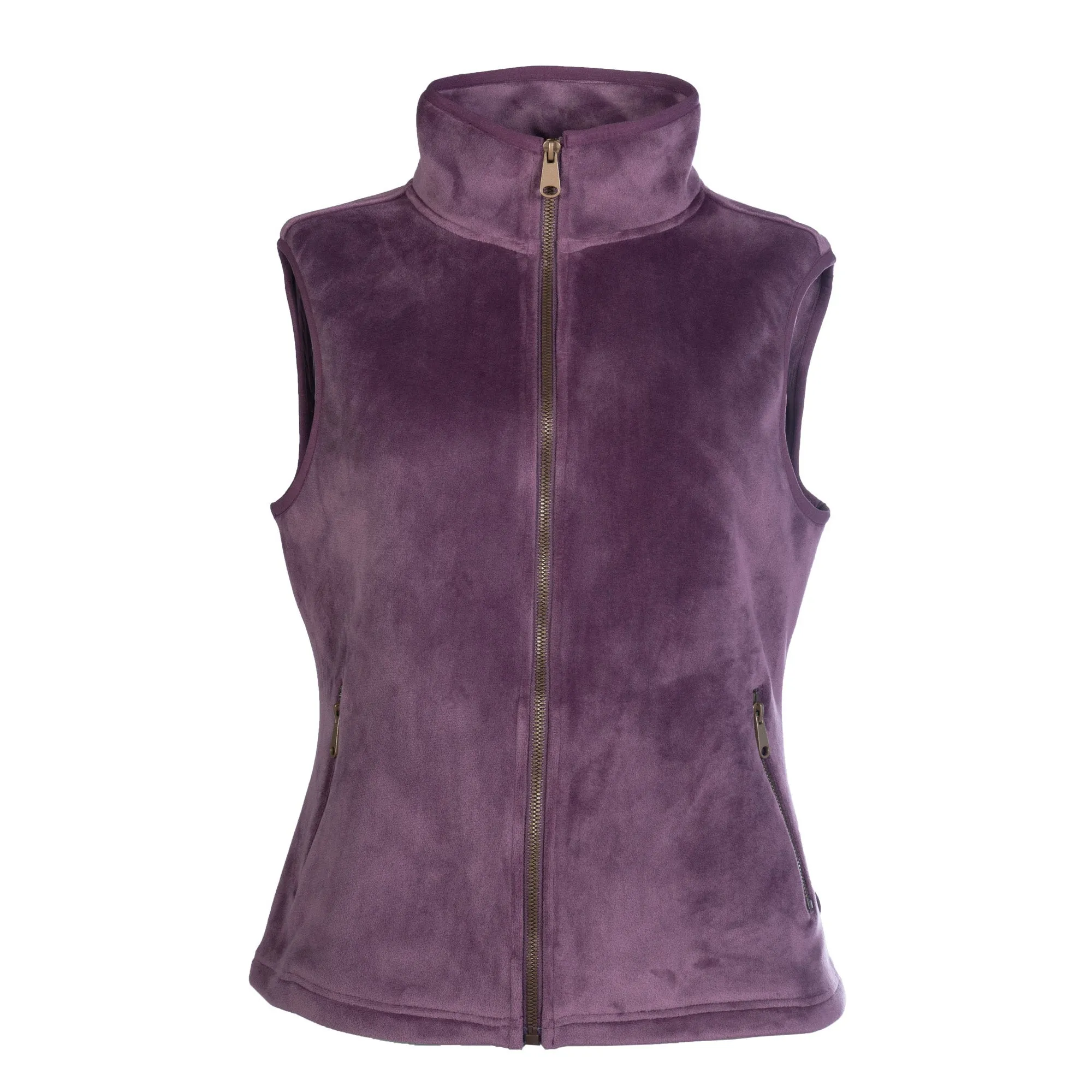 Hkm Ladies Leana Plush Gilet - Dark Lilac