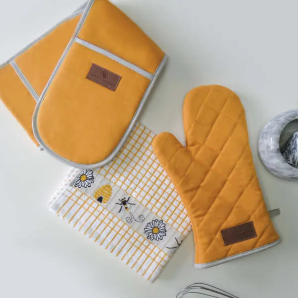 Honey Yellow Cotton Canvas Oven Gauntlet