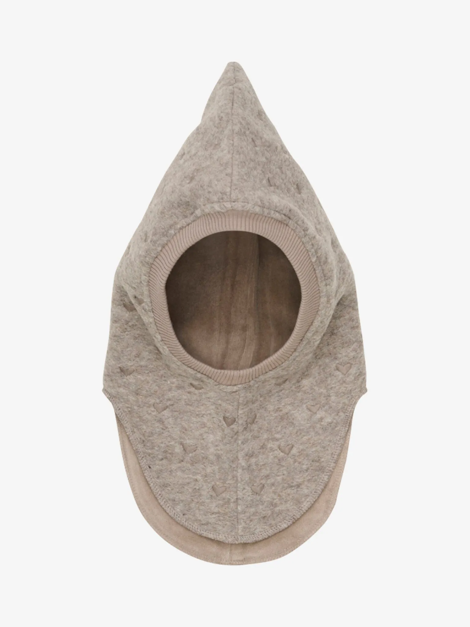 Huttelihut - Balaclava Hearts Emb. Wool - Camel Melange