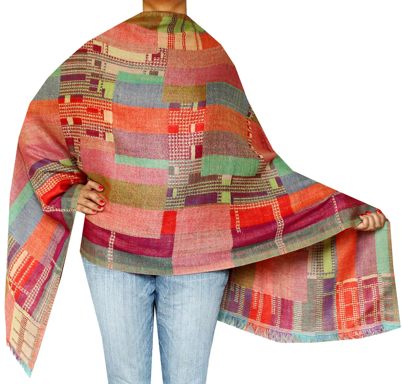 Indian Shawl Wrap Wool Womens Clothing Scarf Gift (76 x 26 inches)