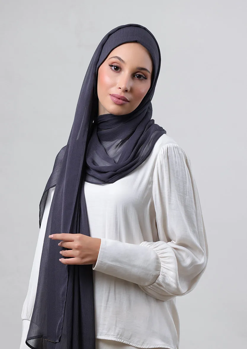 Iron- Classic Shawl- Plain Crinkled Chiffon