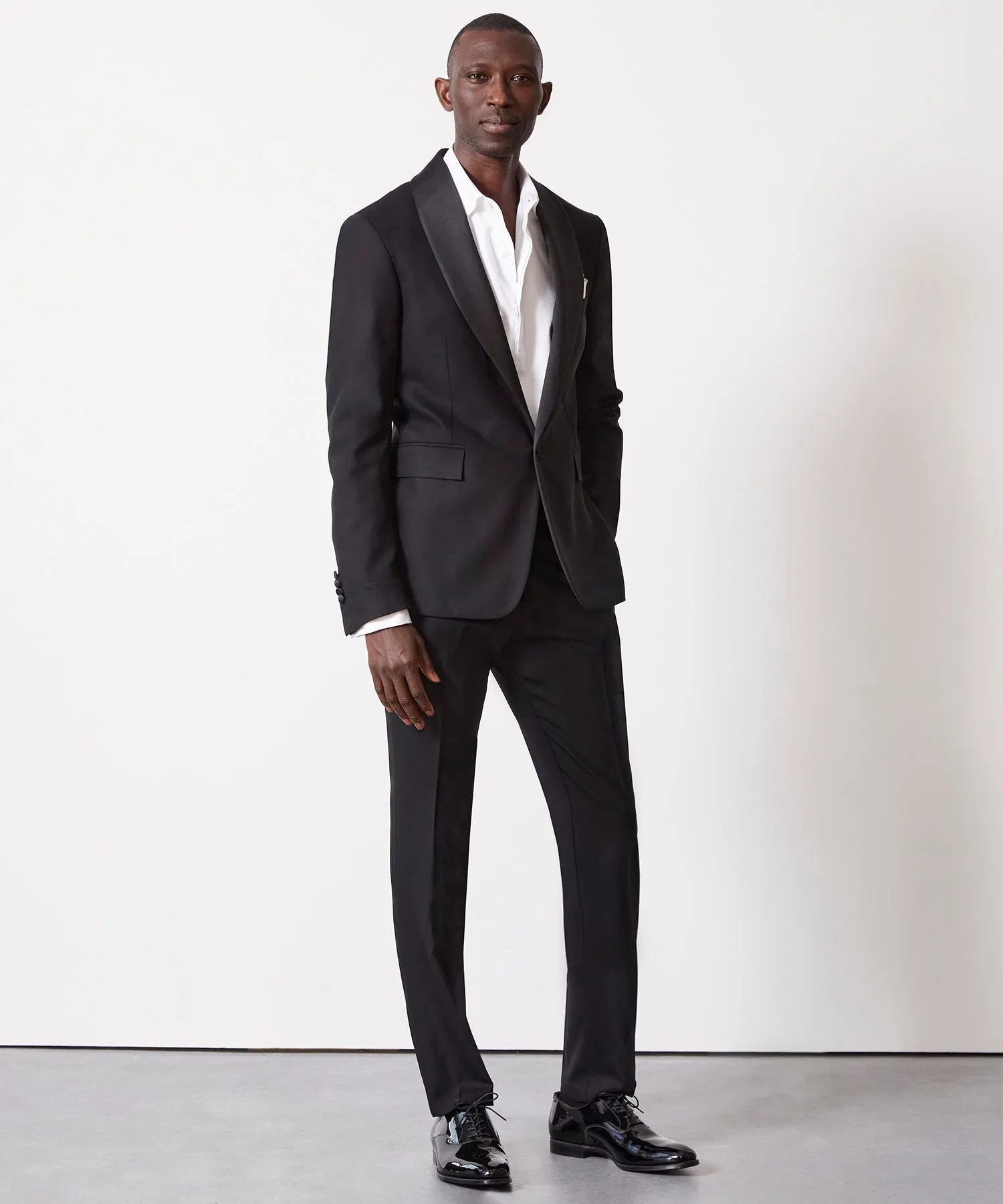 Italian Shawl Collar Tuxedo Jacket in Black