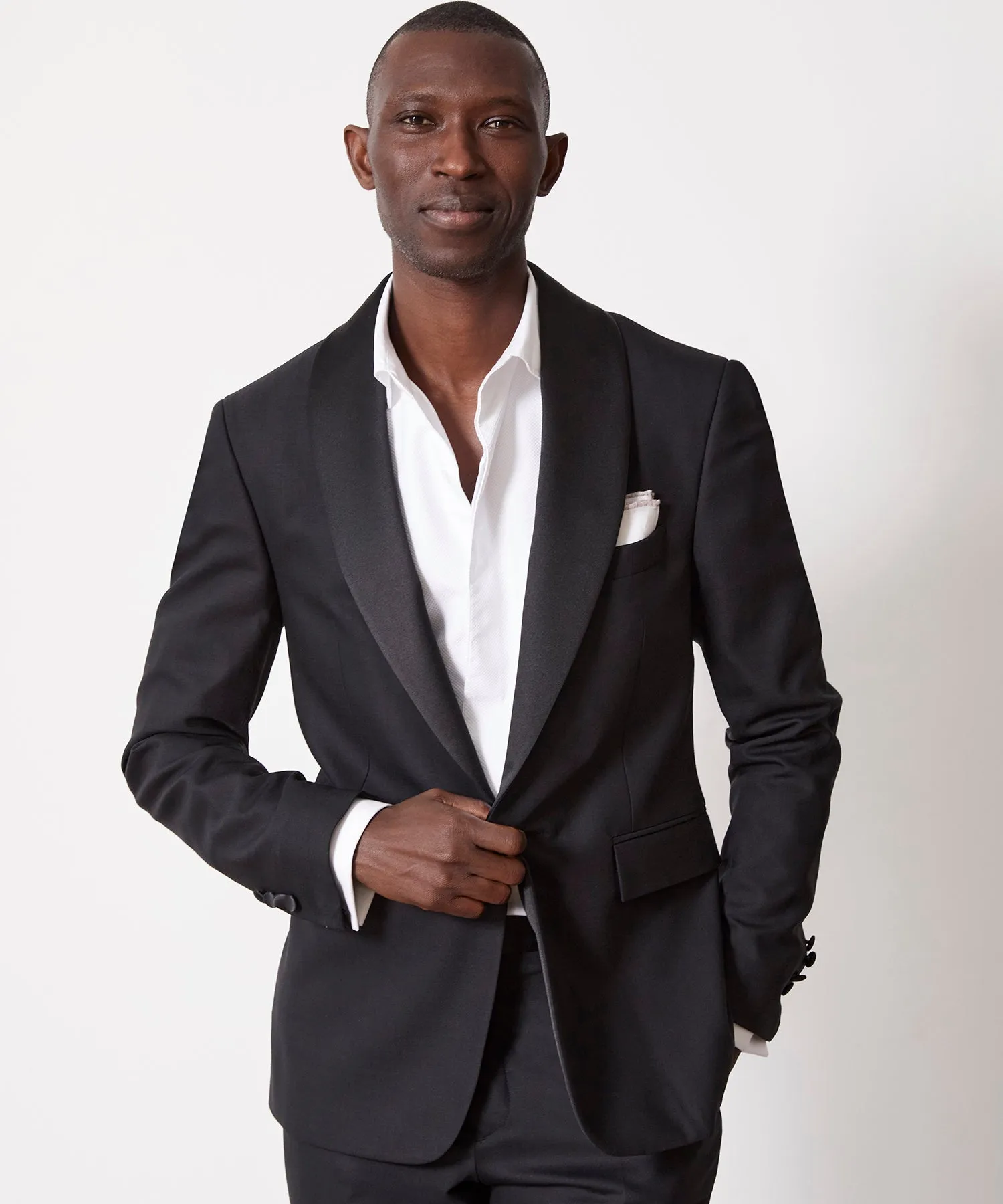 Italian Shawl Collar Tuxedo Jacket in Black