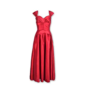 J. Peterman Women's Swertheart Taffeta Holiday Gown in Red