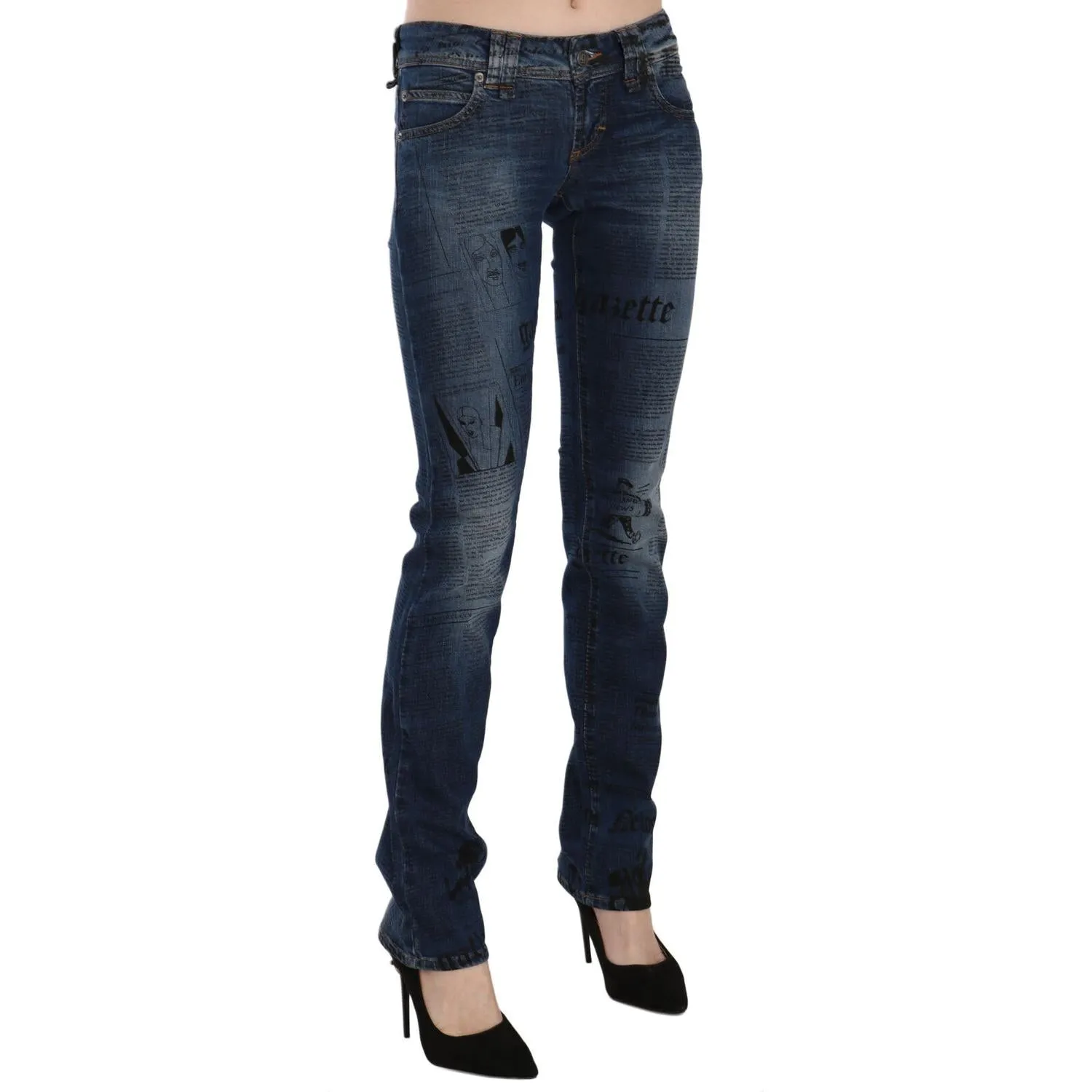 John Galliano Chic Blue Gazette Skinny Denim