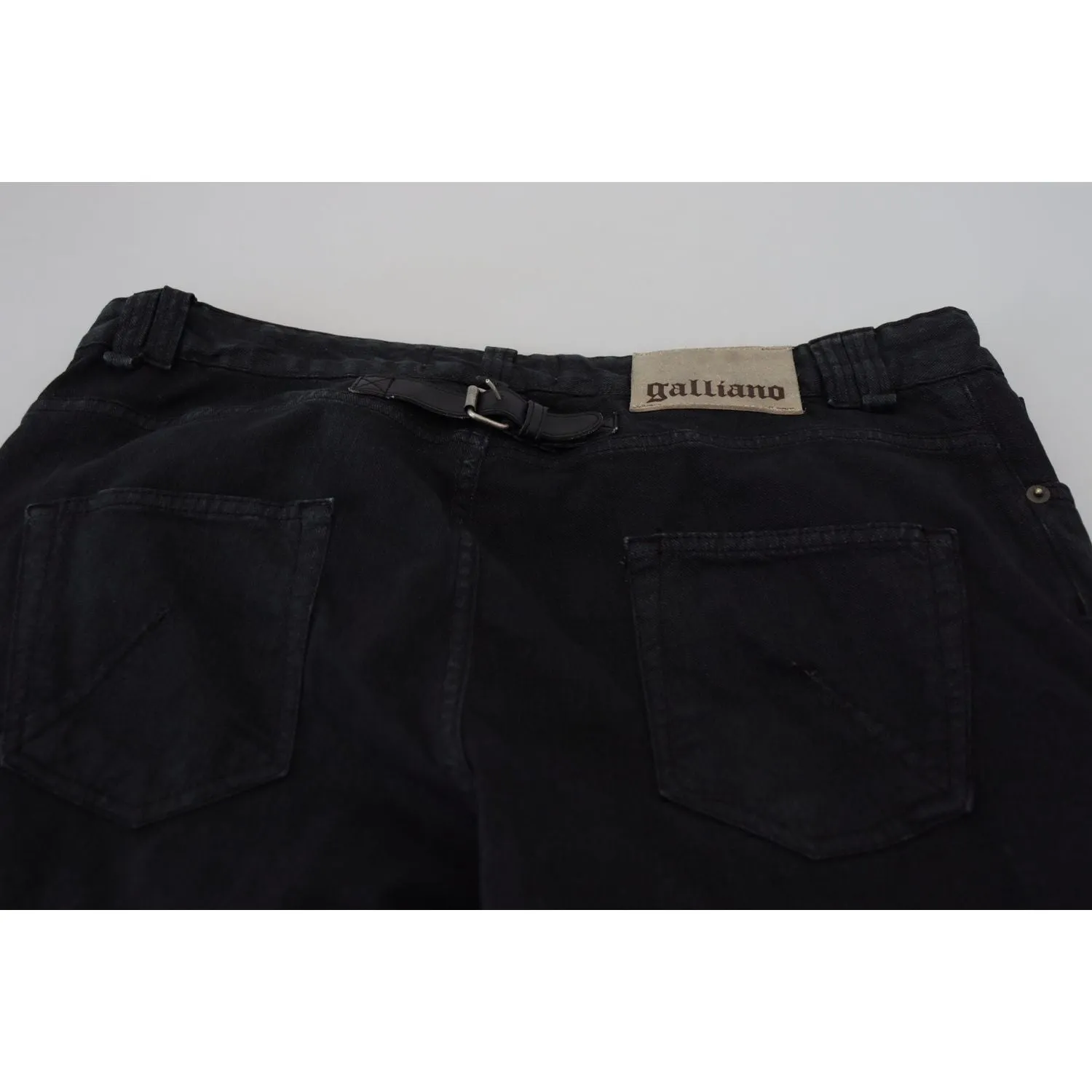 John Galliano Elegant Black Mainline Cotton Jeans