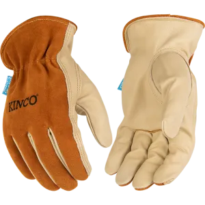 Kinco 355P HydroFlector Russet Premium aquaHIDE Water-Resistant Easy-On Cuff  Keystone Thumb Glove (One Dozen)