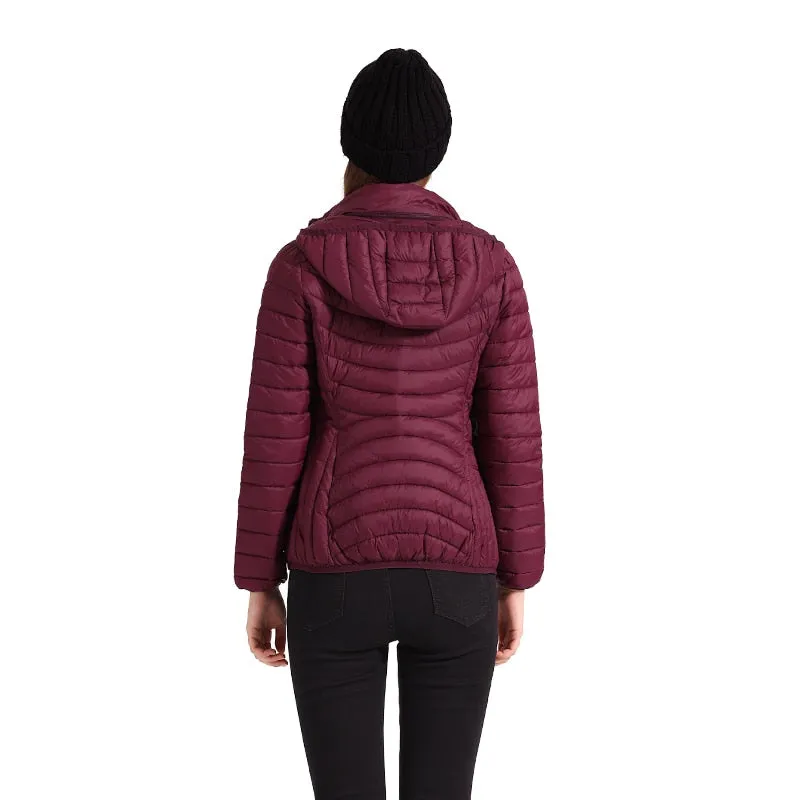 Ladies Padded Puffer Jacket Coat Ultralight Outdoor Clothes Outwear Slim Short Parka Portable Store In Bag