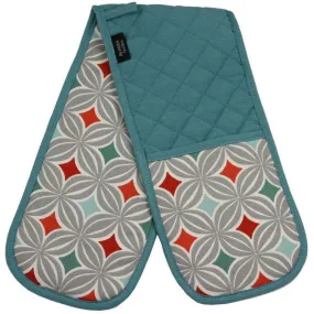 Laila Burnt Orange Cotton Print Double Oven Mitts