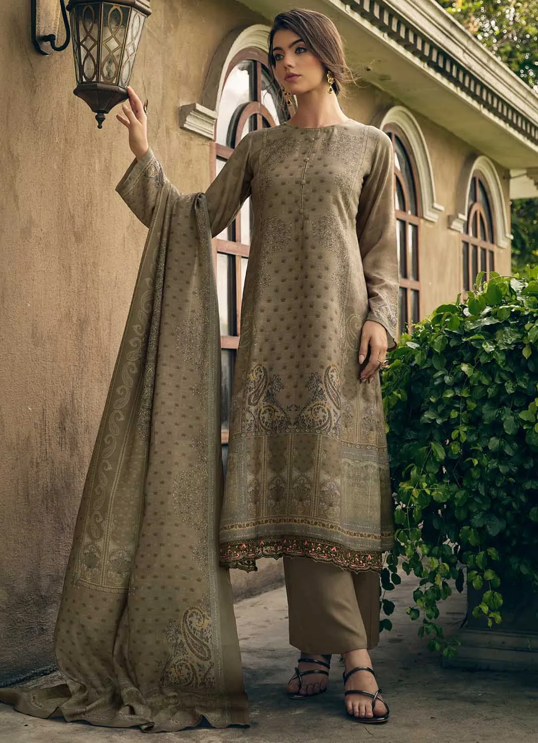 Latest Unstitched Pashmina Winter Suit Dress Material for Women