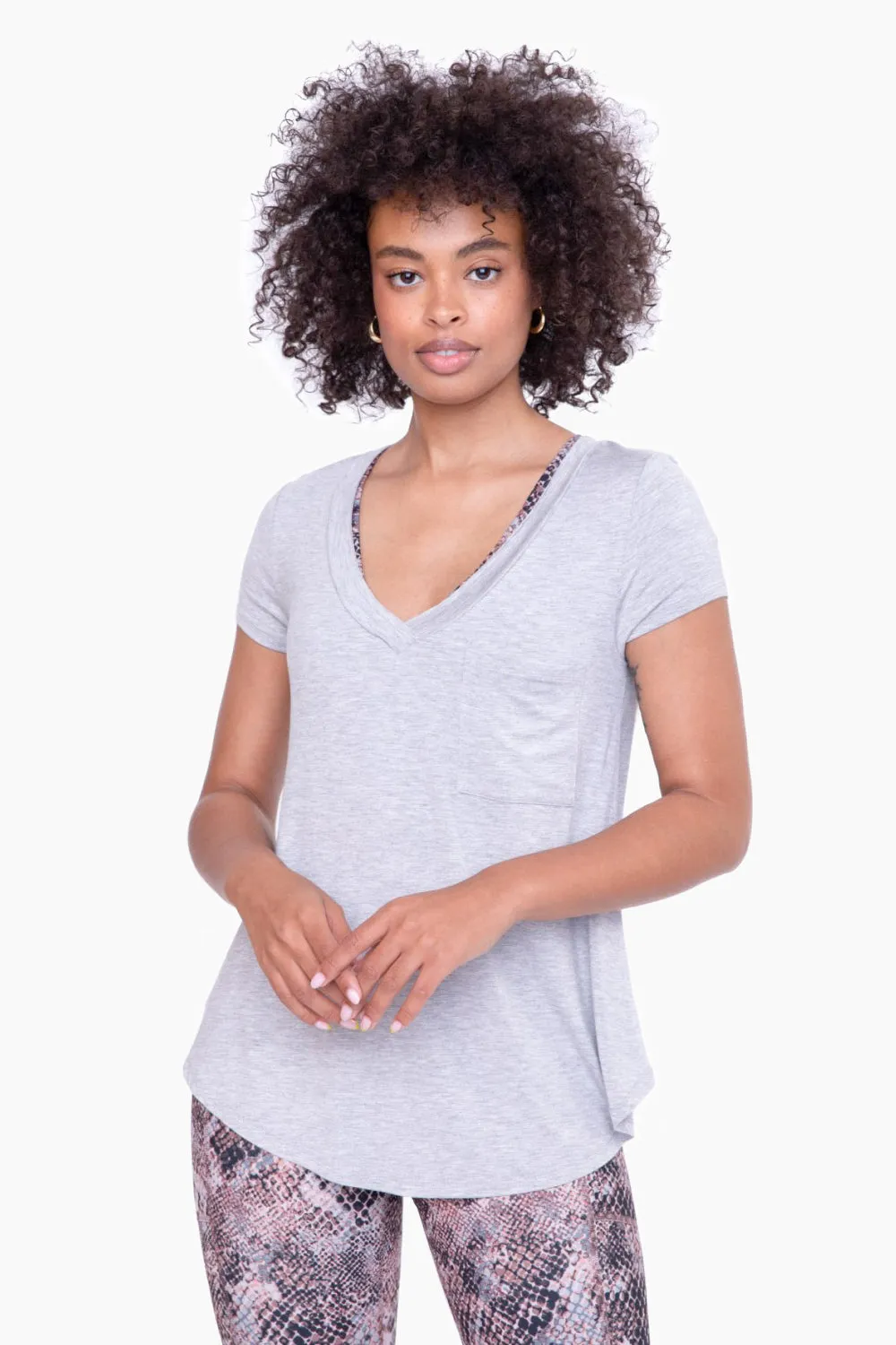 Longline Deep V-Neck Pocket Shirt- 3 Colors!