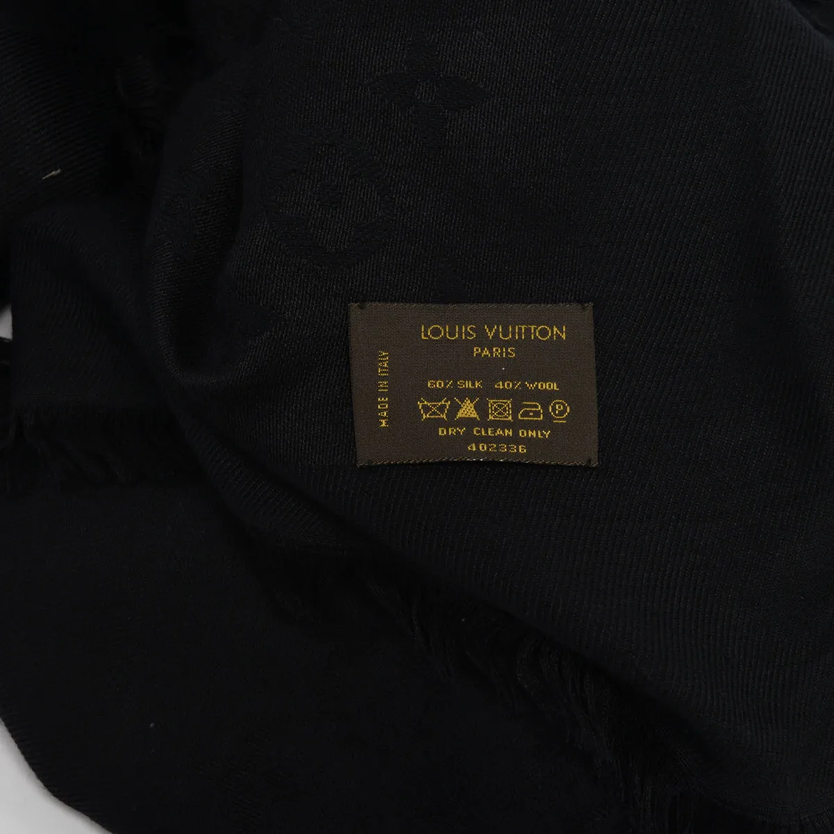 Louis Vuitton Black Silk & Wool Monogram Shawl