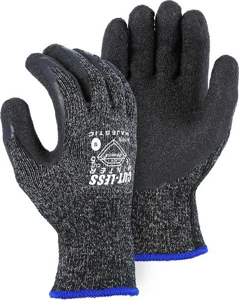 Majestic 34-1570 Winter Lined Cut-Less with Dyneema Seamless Knit with Latex Palm Coating Safety Glove(One Dozen)