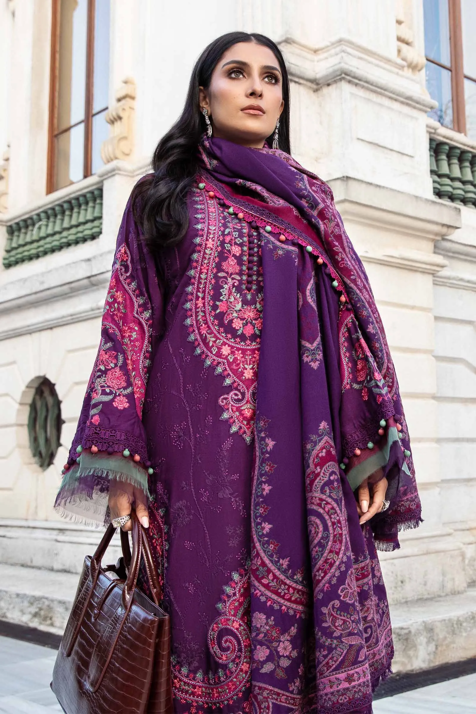 MARIA.B Linen Winter Collection – Purple DL-1108