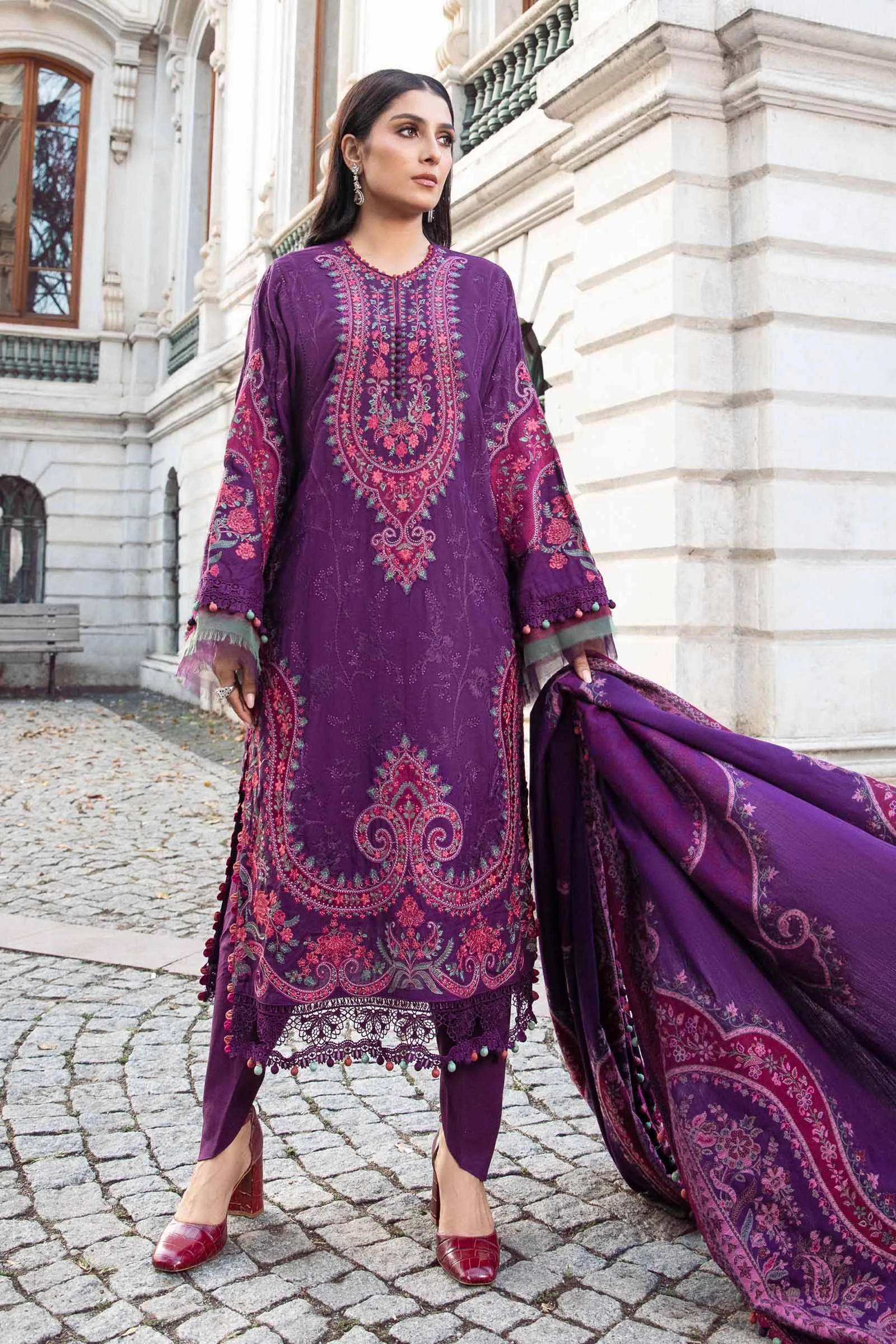 MARIA.B Linen Winter Collection – Purple DL-1108