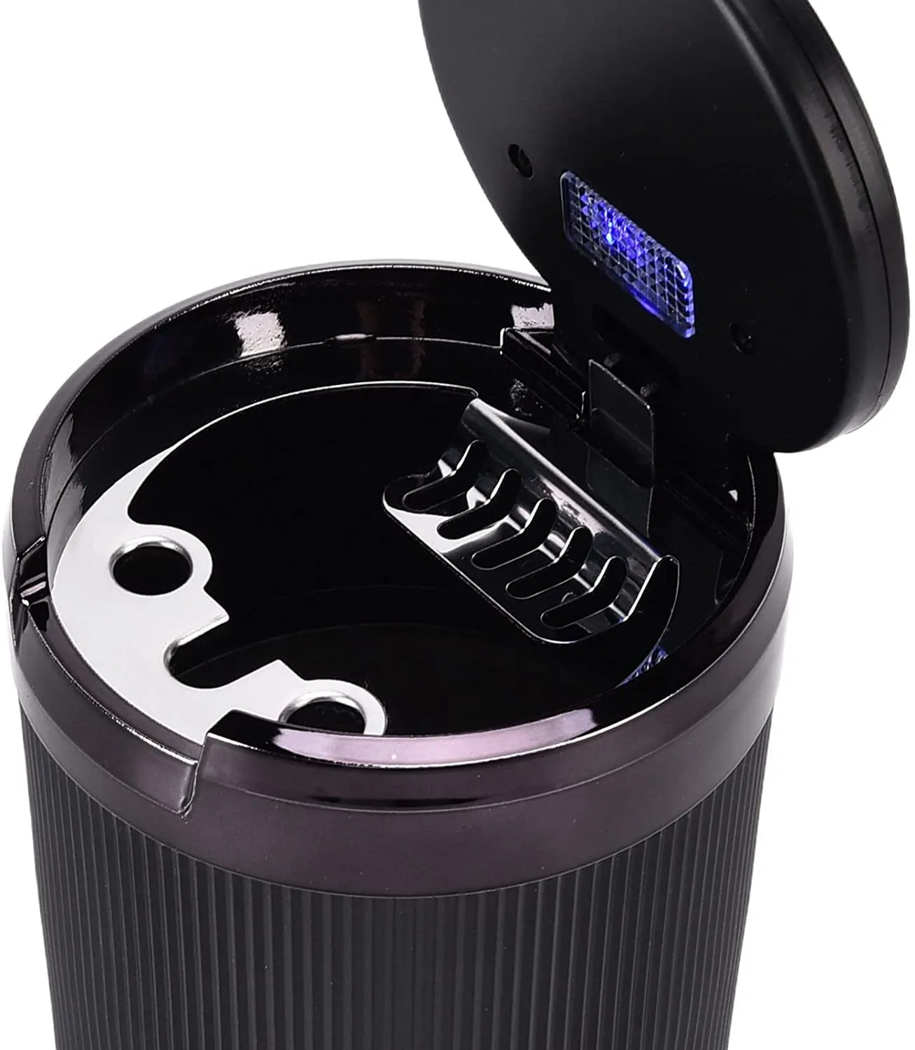 Marrone Home car Ashtray 3W Luminous car Ashtray with LED lamp Cover Fireproof smokeless Ashtray Suitable for Home Office