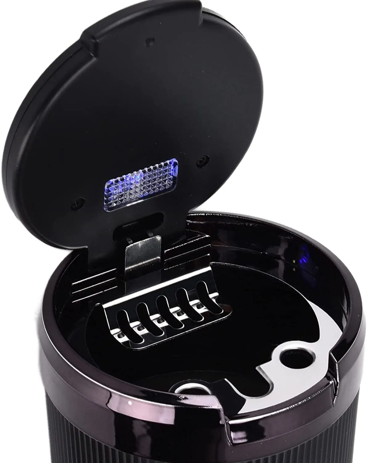 Marrone Home car Ashtray 3W Luminous car Ashtray with LED lamp Cover Fireproof smokeless Ashtray Suitable for Home Office