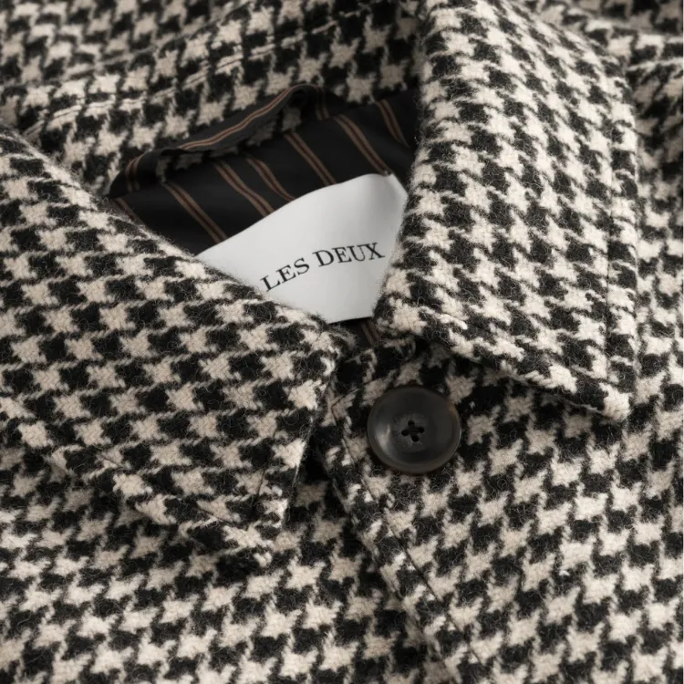 Maximilian Houndstooth Wool Coat