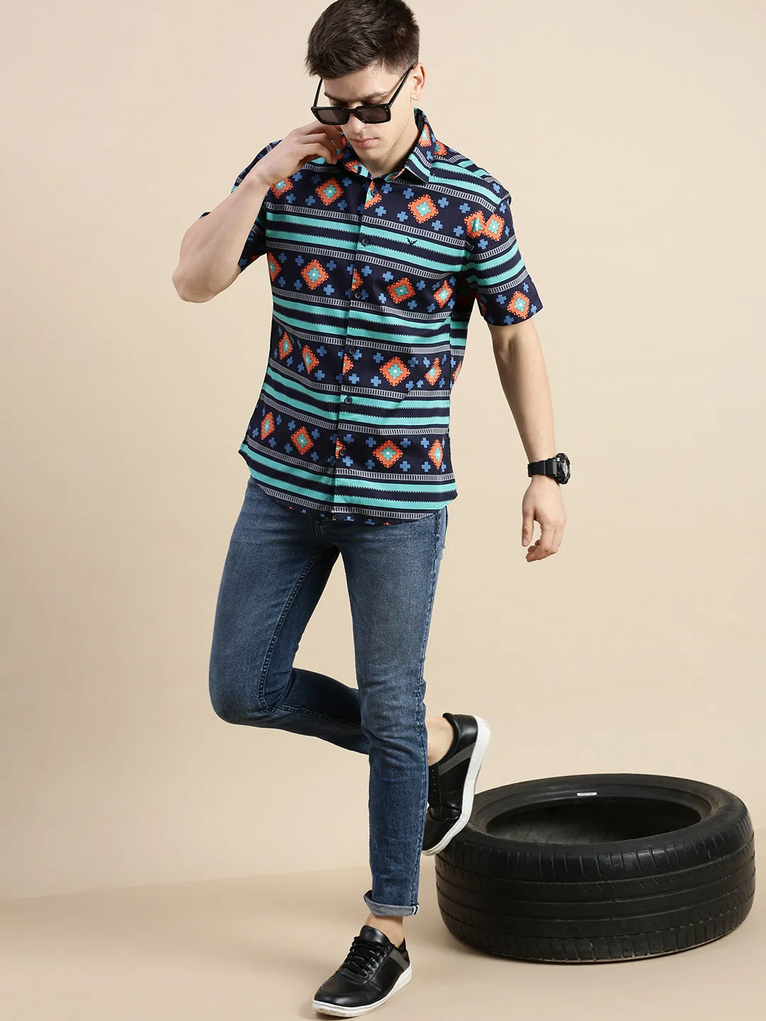 Men Multi Geometrical Casual Shirt