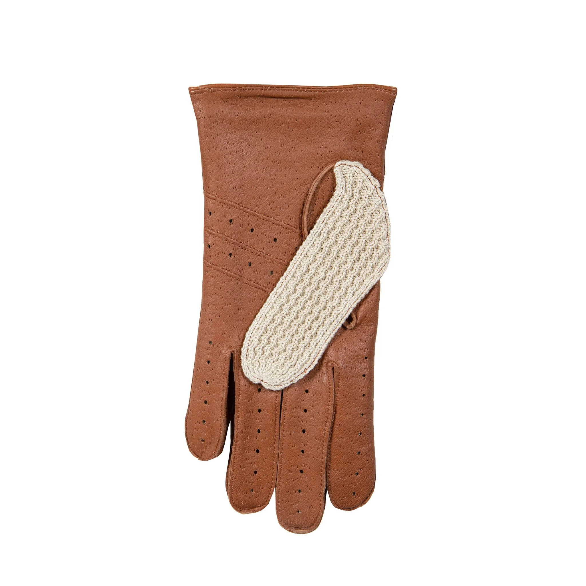 Men’s Crochet-Back Imitation Peccary Leather Driving Gloves