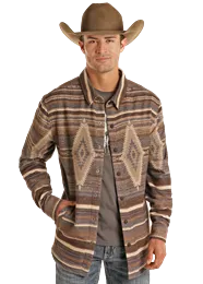 Men's Rock & Roll Cowboy Aztec Shirt Jacket