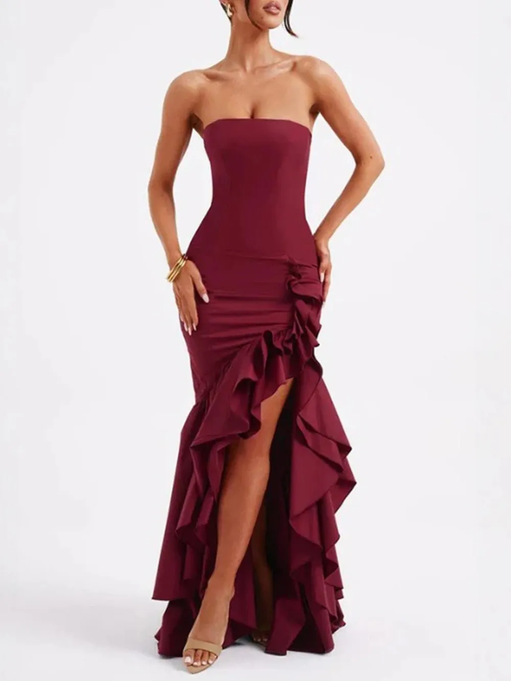 Michelle Off Shoulder Backless Bodycon Maxi Dress