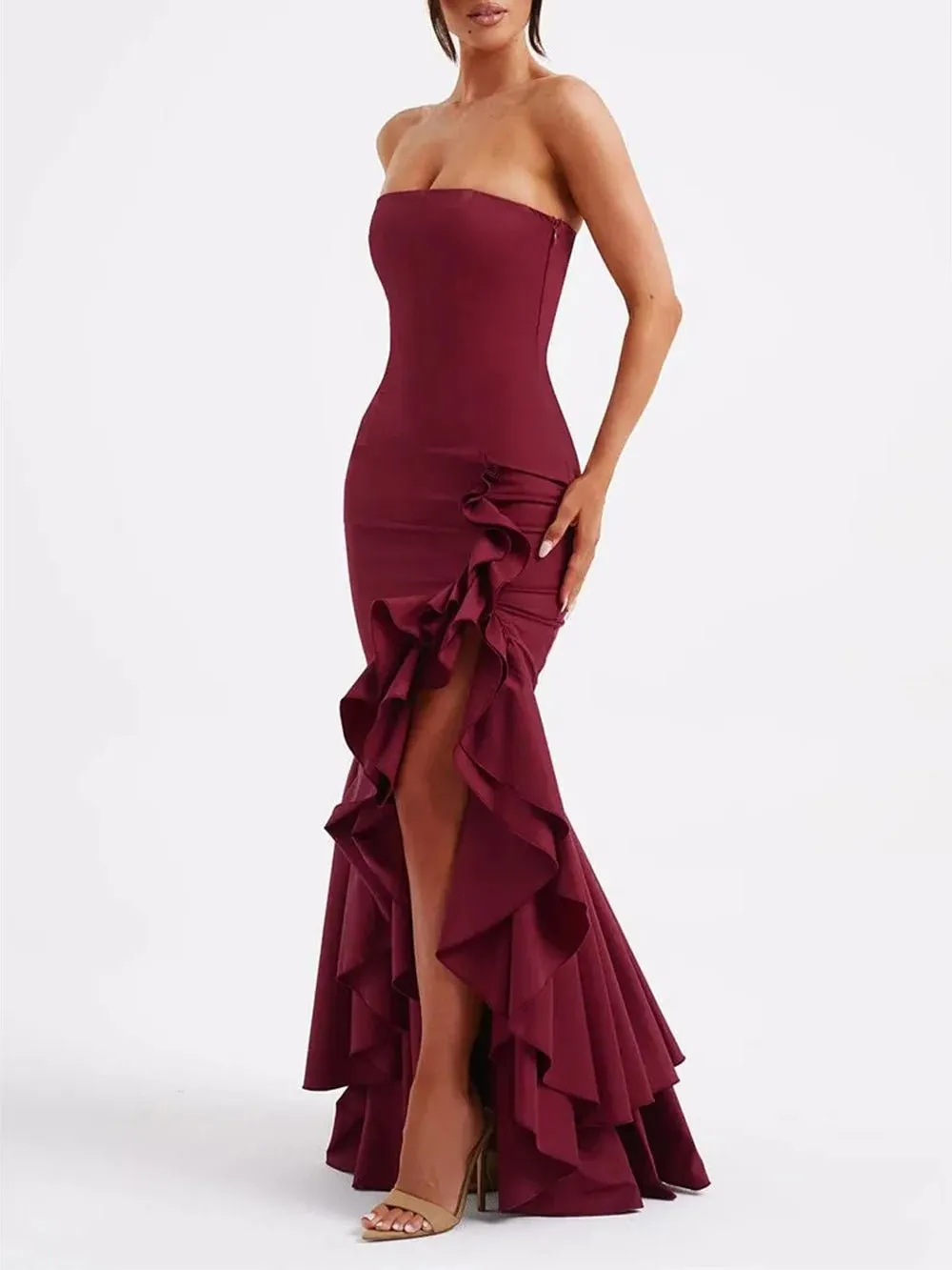 Michelle Off Shoulder Backless Bodycon Maxi Dress