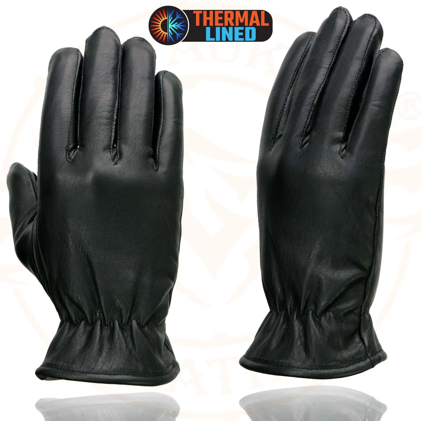 Milwaukee Leather MG7715 Women's Black Leather Thermal Lined Motorcycle Hand Gloves W/ Sinch Wrist Closure