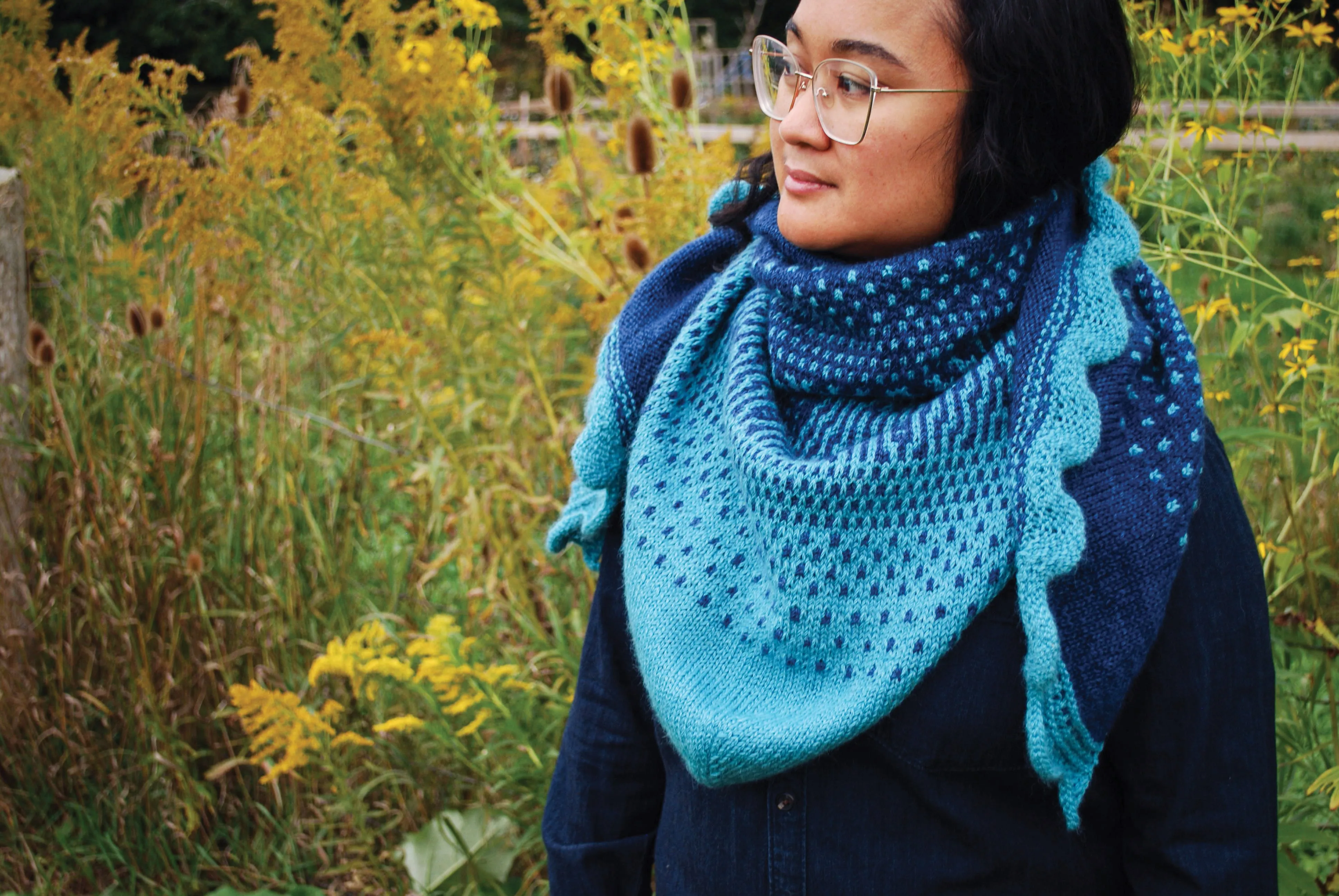 Mountain Range Hooded Shawl - Knitting Pattern PDF Download