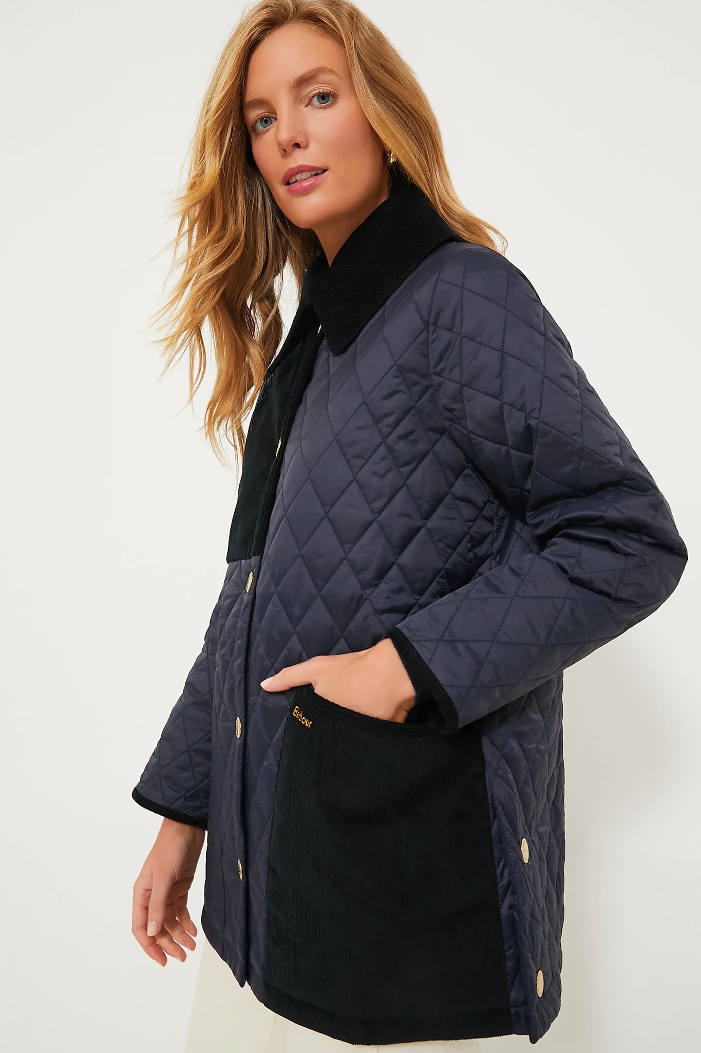 Navy Reeth Quilted Jacket