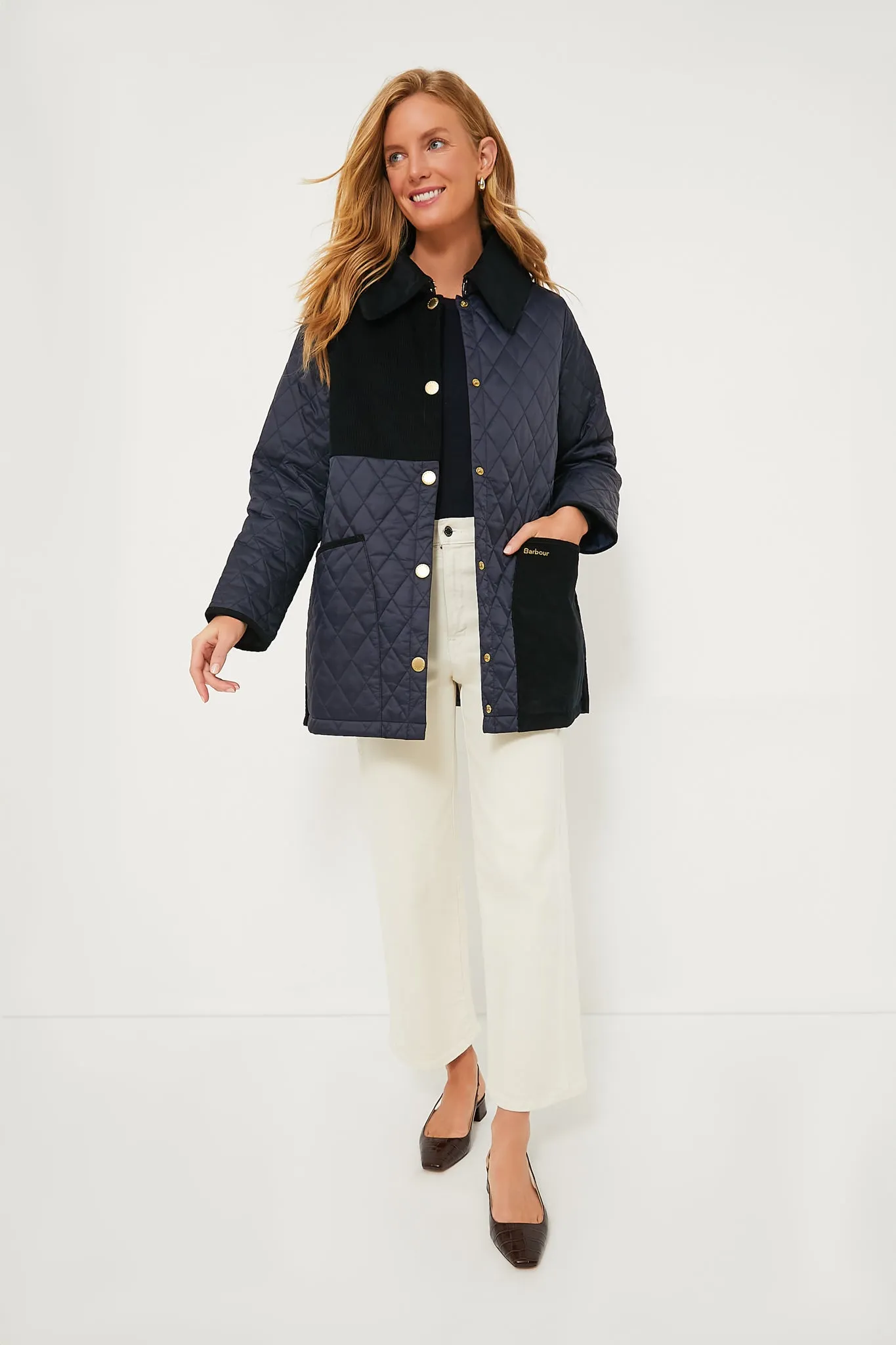 Navy Reeth Quilted Jacket