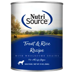 NutriSource Trout & Rice Formula Canned Dog Food 13-oz