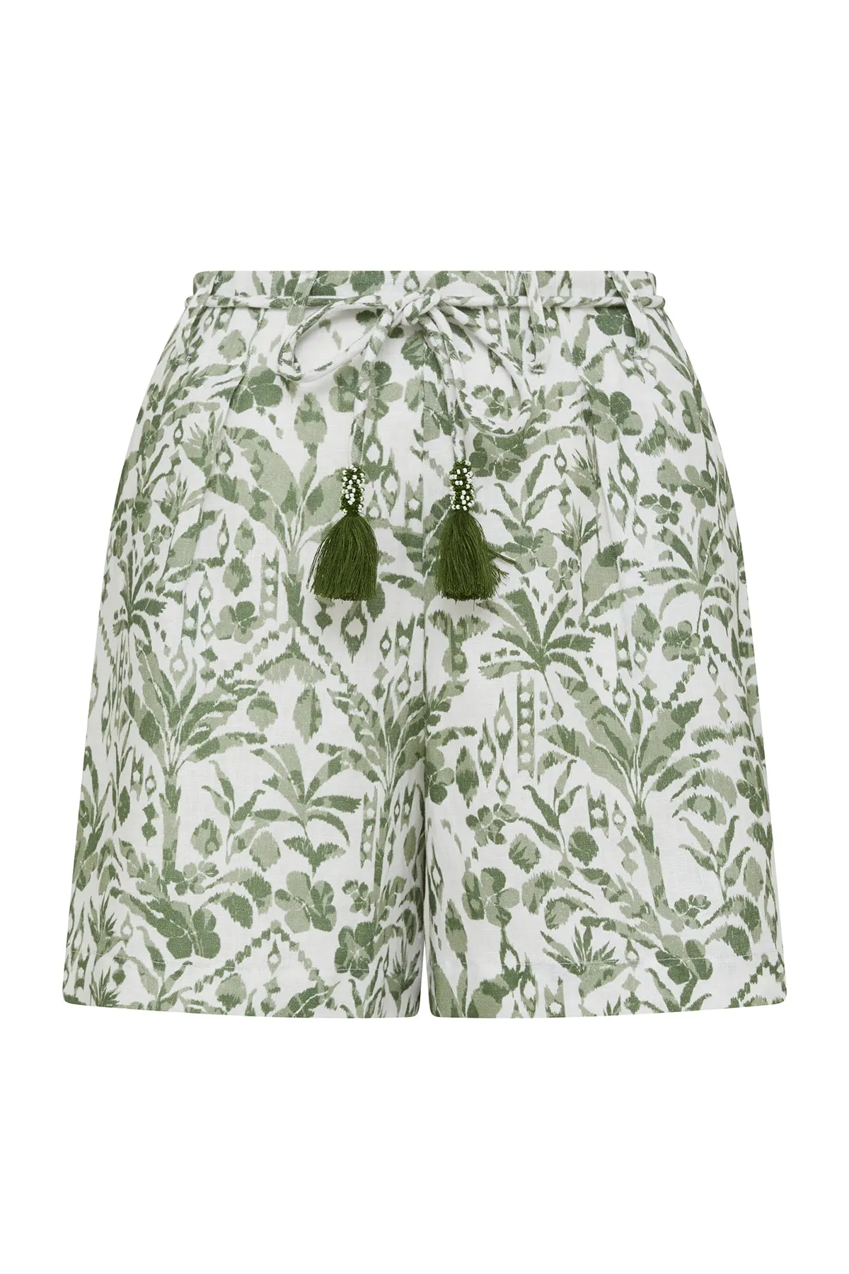 Oasis Linen Short - Palm Print