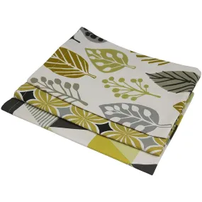 Ochre Yellow Cotton Tea Towel Set of 3