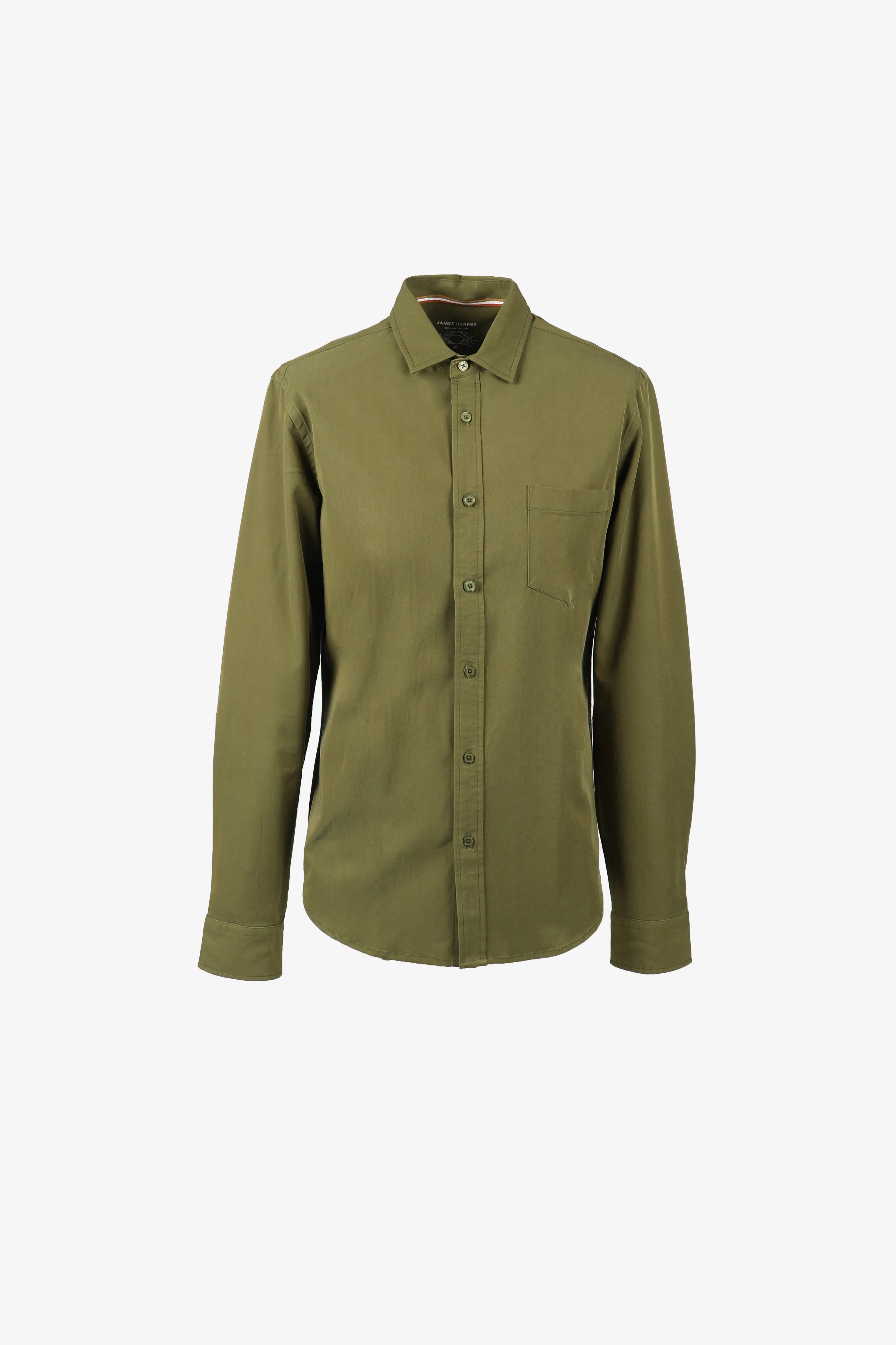 Olive Peached Tencel Shirt