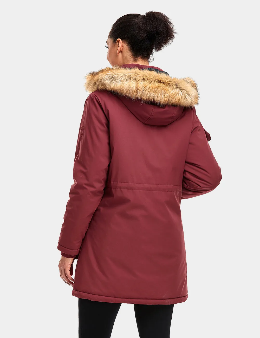 (Open-box) Women's Heated Thermolite® Parka (4 Heating Zones) - Red/Olive (Battery Set Not Included)