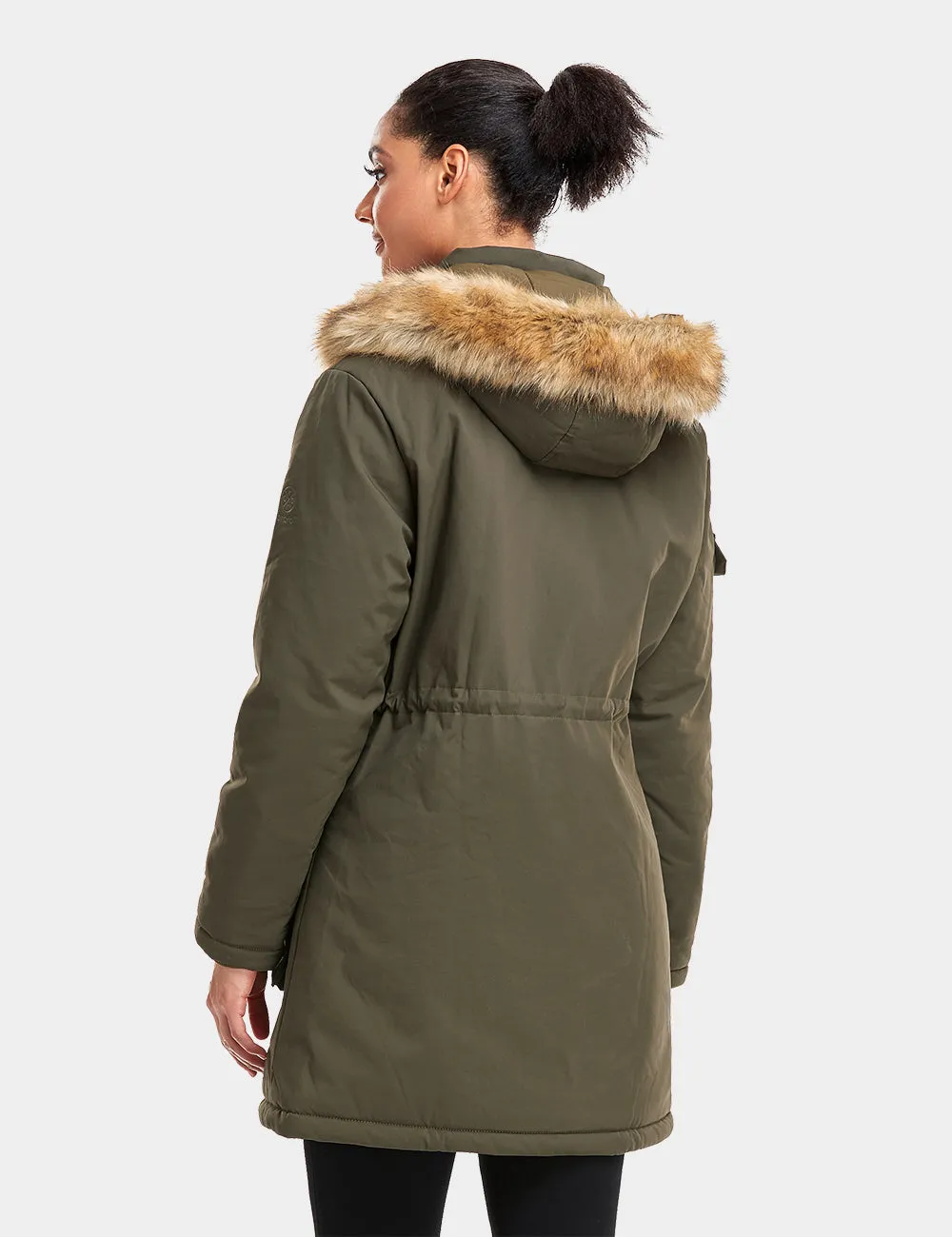 (Open-box) Women's Heated Thermolite® Parka - Black/Olive Green/Red