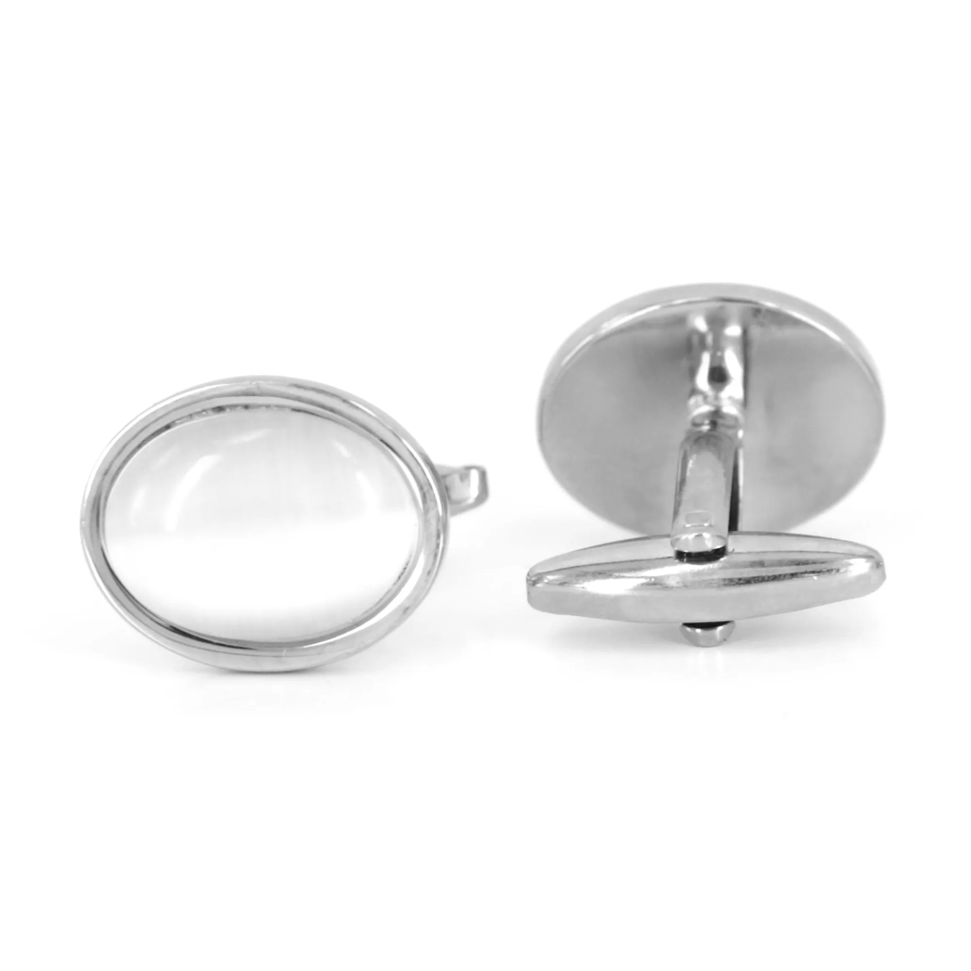 Oval White fiber optic Cufflinks (Online Exclusive)