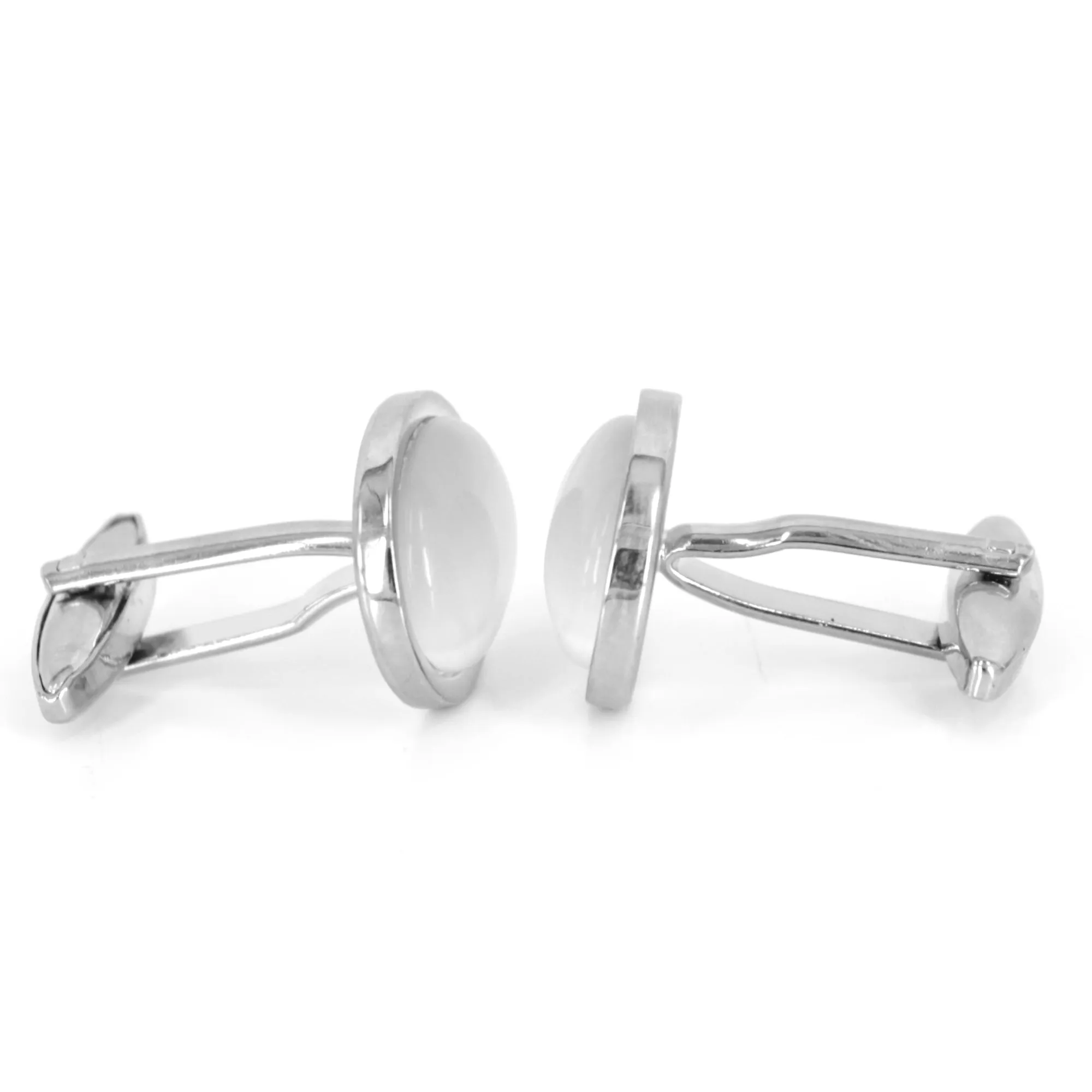 Oval White fiber optic Cufflinks (Online Exclusive)