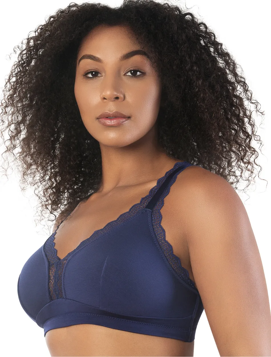 Parfait Dalis Bra Wirefree Bralette, Navy | Navy Lace Bralette | Navy Lounge Bra