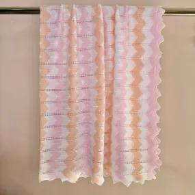 Pink, Melon & White Zig Zag Knit Blanket