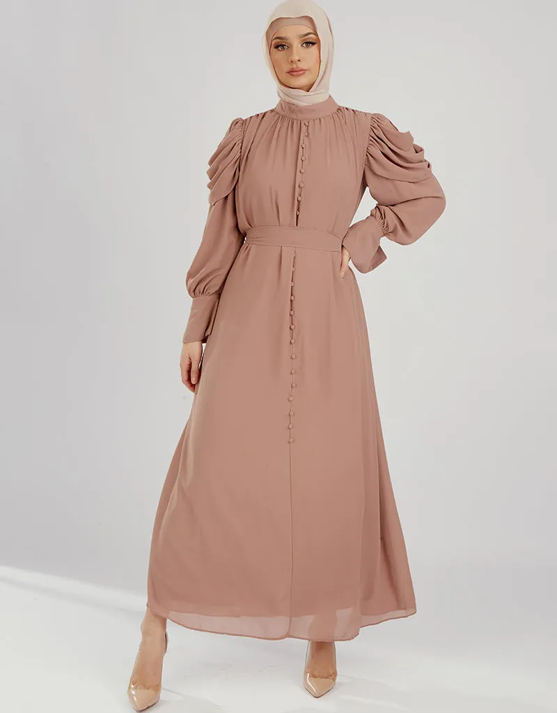 Pristine Detailed Sleeve Dress