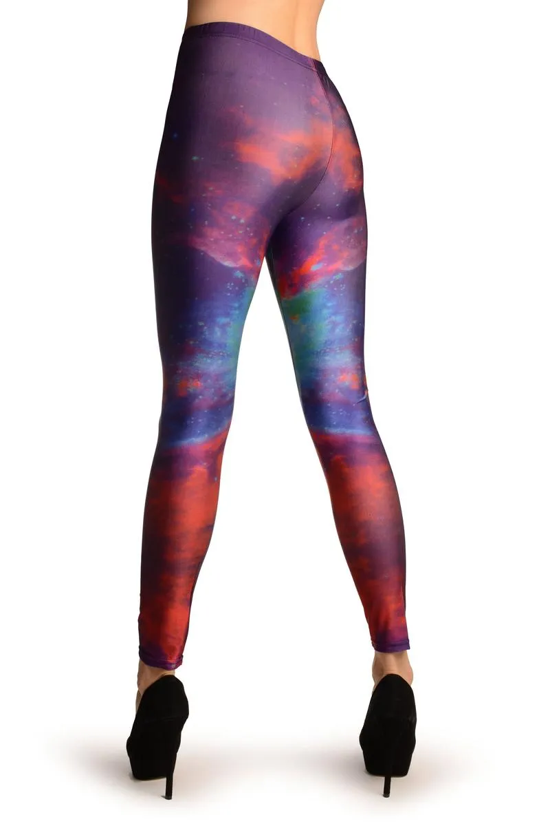 Purple Galaxy Space Leggings