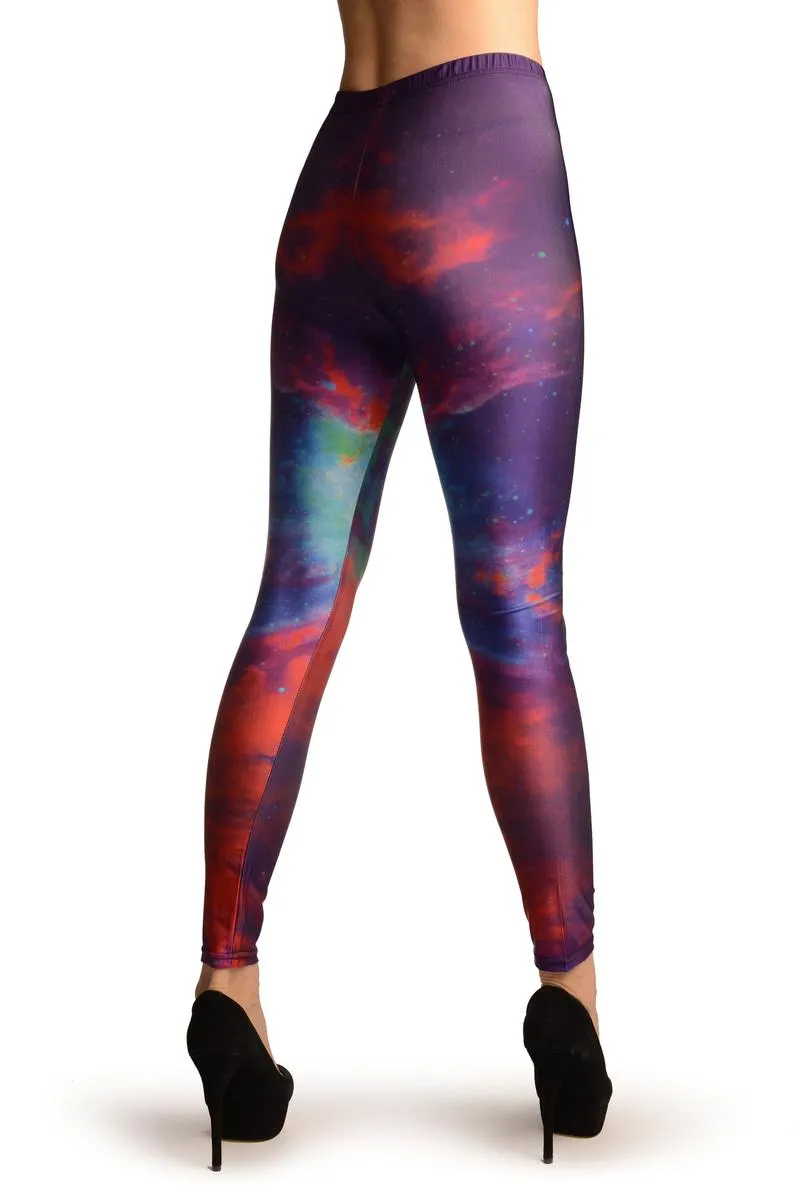 Purple Galaxy Space Leggings