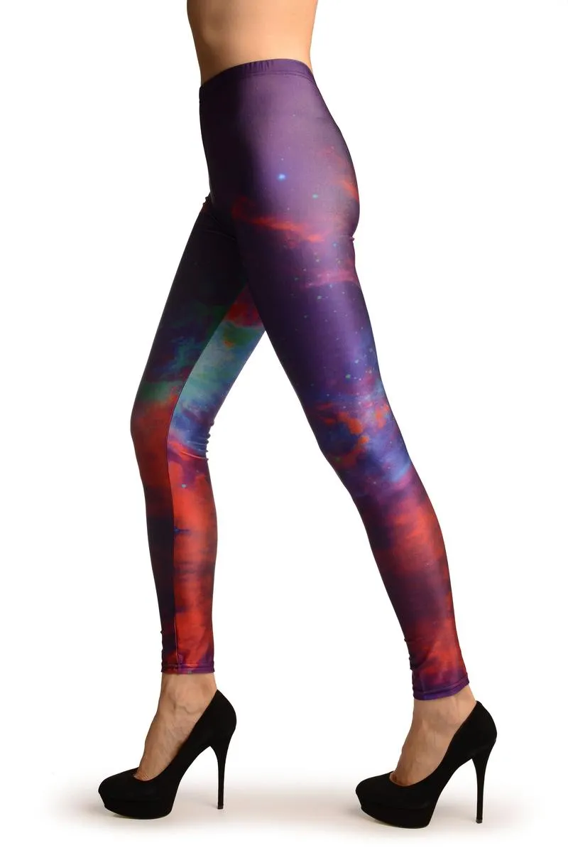 Purple Galaxy Space Leggings